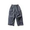 Calças longas Rumeng estilo japonês retrô minimalista funcionais à prova d'água para uso externo, unissex, corte solto, com bolsos grandes, adequadas para o outono