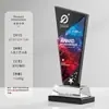 Troféu de Cristal Colorido de Alta Qualidade Personalizado Cerimônia de Premiação da Reunião Anual da Empresa Competição de Funcionário Destaque Troféu Honorário