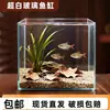 Acuario de Vidrio Ultra Transparente de Cinco Líneas en Ángulo Recto de Cristal Dorado para Escritorio del Hogar, Sala de Estar, Plantas Acuáticas, Peces Dorados, Peces Betta, Tortugas y Tanques Estilo Arroyo
