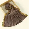 Bufanda Larga Versátil Nueva de Algodón Merceizado con Lentejuelas de Venta Caliente Transfronteriza para Mujer Malaya Cómoda y Elegante Color Sólido Bufanda Simple Baotou
