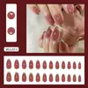 Unhas Francesas Europeias e Americanas Brilhantes Douradas Simples, Removíveis, Usáveis, 24 Peças de Unhas Press-On