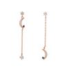 Estilo Europeu e Americano Estrela Lua orelha céu estrelado elemento safira corrente longa brinco de tarraxa brincos personalizados elegantes atacado feminino