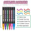 Venta Caliente Transfronteriza Set de 48 Colores Bolígrafo de Contorno Doble Línea Temu Marcador Creativo DIY para Bloc de Notas Marcador Fluorescente
