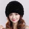 Suministros del Fabricante Sombreros de Piel para Mujer Hechos de Piel de Conejo Rex, Piel de Conejo Trenzada, Estilo Piña Espiral, Engrosados para Invierno, Casuales y Versátiles
