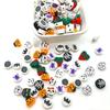Explosões 100 contas de cerâmica macias, frutas de cores misturadas, letras em inglês, contas soltas perfuradas, pulseira fatiada, material com contas