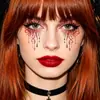 Pegatinas de Tatuaje de Halloween Estilo Antiguo Zorro Demonio Curitas Araña Puntadas Cicatrices Maquillaje Falso Pegatinas Faciales Coloridas Impermeables Duraderas