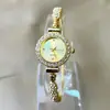 Pulseira Relógio com Pedras Strass e Contas Coloridas Venda Quente Transfronteiriça Em Estoque Fornecimento Direto Relógio de Pulso Feminino a Quartzo Ouro Rosa Nicho Luxo Leve