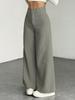 Pantalones Anchos de Cintura Alta para Mujer, Pantalones de Trabajo Rectos, Pantalones Largos Casuales, Pantalones Rayados de Verano para Mujeres Petite