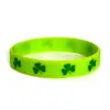 Pulsera de Trébol de la Suerte Irlandés Transfronterizo Pulsera de Muñeca de Silicona San Pakrie Memorial Pulsera de Silicona de Trébol de Cuatro Hojas