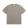 Fio Duplo 32 Fios 250g Algodão Puro Camiseta Masculina Verão Versátil Pesada Manga Curta Cor Pura Branca Solta Algodão Penteado