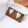 Pendientes Simples de Tres Colores con Diseño de Aguja Plateada Pendientes de Pintura al Óleo Amor Suave Francés Pendientes para el Viaje Diario