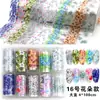Manicura Hombre Cubito de Hielo Celofán Papel de Colores Decoración Papel de Transferencia Láser Colorido Joyería para Uñas Patrón Set de Papel Láser