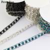 Venta caliente cadena de código de soldadura de diamantes de imitación de vidrio cosida a mano cadena de diamantes decorativa vestido de novia ropa accesorios DIY
