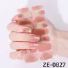 Adesivos de Unha Zhengxiang Semi-Transparentes Cor Verde Cebola Filme de Esmalte à Prova d'Água e Manchas Adesivos de Unha com Folha de Ouro e Prata Transfronteiriços Europeus e Americanos Sem Cozimento