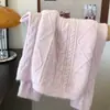 Suéter rosa suave tejido en canalé estilo coreano para mujer, otoño e invierno, engrosado, diseño único, top de punto suelto y suave