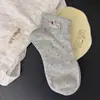 Calcetines Bordados de Perro Salchicha para Mujer, Calcetines Cortos Finos de Verano con Lunares, Calcetines de Algodón Puro Estilo Japonés Lindo de Dibujos Animados de Media Pantorrilla