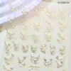 Arte de Uñas Pegatinas de Lámina Dorada Estilo Francés Estrella Arco Pegatinas Adhesivas Estilo Lujo Ligero Línea Irregular Calcomanías para Uñas Decoraciones