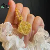 Tienda de Joyería Collar con Colgante Cuadrado Ruyi Incrustado de Diamantes Estilo Nacional para Mujer, Joyería de Lujo Ligero de Nicho de Gama Alta