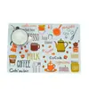 Ventas Directas de Fábrica Creativos Impresos Coloridos Dibujos Animados PP Aislante Térmico Antideslizante Estilo Occidental Manteles Individuales Manteles de Mesa PP Impermeables