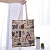 Esta Bolsa de Compras Ecológica Dobrável Criativa Hechu Bolsa de Ombro de Algodão e Linho Bolsa para Livros de Estudante Bolsa para Presente Fabricante Atacado