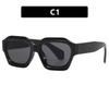 Gafas de sol poligonales retro a juego con el color, modernas gafas de sol de playa personalizadas europeas y americanas, modernas gafas de sol con protección solar para fotos de calle.