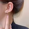 Pendientes de aro para oreja con aguja de plata S925, geométricos simples, para dormir sin enganchar, para agujero de oreja pasante, sentido de nicho, pendientes de clip para oreja