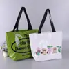 Bolsa de Tote de Compras Tejida de PP Laminado Color Plástico Impresión a Color Portátil Creativa Promocional Publicitaria Regalo Bolsa Tejida Impresa con Logo