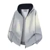 Sudadera Cardigan de Silueta Pesada Transfronteriza para Hombre Otoño Pesado Casual Corte Limpio con Capucha Sudadera para Estudiantes Hombres y Mujeres