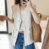 Colete de Tweed Estilo Francês para Mulheres, Outono e Inverno 2026 Novo Tendência Versátil Sem Mangas