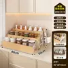 Estante para condimentos de cocina, estante para condimentos de encimera, estante multifuncional de almacenamiento de condimentos para aceite, sal, salsa y vinagre