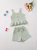 Conjunto de Tirantes a Cuadros para Niñas Estilo Verano 2026, Conjunto de Dos Piezas de Pantalones Cortos para Bebé Estilo Coreano, Ropa Casual Elegante para Niños