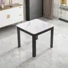 Mesa de Comedor Pequeña para Apartamento 2-4 Personas Mesa de Comedor de Piedra Sinterizada y Juego de Sillas Mesa de Recepción Cuadrada Moderna Minimalista para Juegos de Cartas en Cuatro Lados