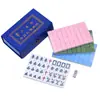 Mini Set de Mahjong Portátil Viajero Fichas de Mahjong 24mm Set de Mahjong de Melamina Compacto Fichas Coloridas con Estuche de Almacenamiento Juego de Mesa para Uso en Casa Viaje Dormitorio