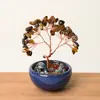 Figurita de Árbol de la Riqueza de Citrino Natural Árbol de la Riqueza de Amatista 6 Ramas 9 Perlas Decoración de Escritorio para Oficina en Casa