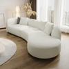 Sofá Moderno Simple de Tela de Terciopelo de Cordero Alienígena Creativo de Estilo Luna Arco Crema Sofá para Sala de Estar de Apartamento Pequeño