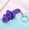 Múltiples Colgantes de Llavero de Animales Realistas Impresos en 3D, Figuras Modelo Articuladas Móviles de Oso y Zorro