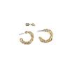Novos brincos C-shaped femininos de metal estilo europeu e americano, banhados a ouro real, pinos de prata S925, brincos de alta qualidade, atacado