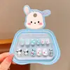 Novas Unhas Infantis Removíveis Vestíveis na Caixa para Meninas, Adesivos de Unha Removíveis, Adesivos de Unha Exquisitos de Desenho Animado, Peças de Unha