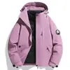 Jaqueta Três em Um para Uso Externo para Homens e Mulheres, Conjunto de Duas Peças de Jaqueta de Algodão à Prova de Vento e Impermeável para Caminhada, Roupa de Montanhismo com Logo Impresso Personalizado