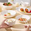 Conjunto de Tigelas de Cerâmica Jingdezhen para Uso Doméstico 2026 Novo Modelo Conjunto de Tigelas e Pratos com Cor Underglaze Conjunto de Louças Domésticas Tigela