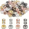 Cuentas espaciadoras de pavé de cristal con agujero grande, cuentas redondas de strass, accesorios para joyería, pulsera hecha a mano DIY, joyería