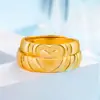 Anel banhado a ouro de amor de ano novo coreano para homens e mulheres, doce casal concêntrico, anel banhado a ouro do Vietnã, joias