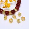 Cuentas Espaciadoras de Tres Vías Color-Preservante Chapadas en Oro de 18 Quilates, Cuentas Espaciadoras de Flor Hueca para Pulsera, Accesorios de Cuentas para Ensartar Hechos a Mano para Bricolaje