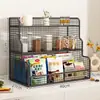 Prateleira de armazenamento multifuncional para mesa, porta-lanches e copos em camadas, organizador de bancada para sala de estar para sachês de chá, grãos de café e lanches