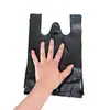 Bolsas tipo chaleco negras de HDPE nuevas, bolsas de mano engrosadas, bolsas de compras para supermercado al por mayor, bolsas de basura hechas a medida
