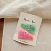 Novo Presilha de Cabelo Triângulo Colorida de Gel Tendência Fofa com Bolinhas Presilha Lateral para Mechas Estilo Versátil Infantil