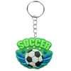Nuevo Llavero de Goma Suave de PVC de Fútbol Colgante Pequeño Llavero de Equipaje Regalo Pequeño de Bricolaje Gratis Colgante Venta al por Mayor