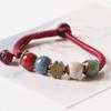 Pulsera de cerámica dulce con cuentas pulsera hebilla tejida estilo antiguo larga 17CM regalo para adulto estudiante mujer