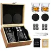 Conjunto Popular de Copos de Whisky do Fabricante 2 Copos 8 Pedras Caixa de Madeira Pedra de Gelo de Granito Conjunto Vários Copos de Vinho