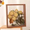 Porta-Retrato de Flores Secas Transparente Armazenamento Dupla Face Exibição DIY Artesanal Rosa Espécime Preservação Porta-Retrato Estéreo Oco Mesa